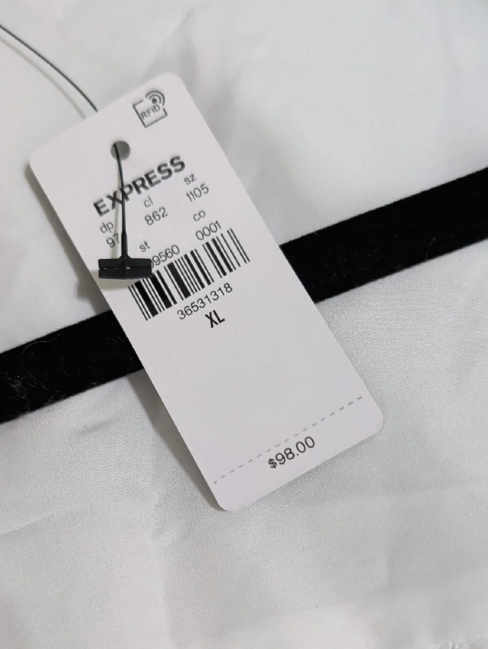 NWT Express White Lace Short-Sleeve Button-Down Blouse XL Extra Large NEW - Picture 5 of 5